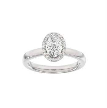 14 kt hvidguld Halo Luxury by Siersbøl, med i alt 1,12 ct Top Wesselton / SI